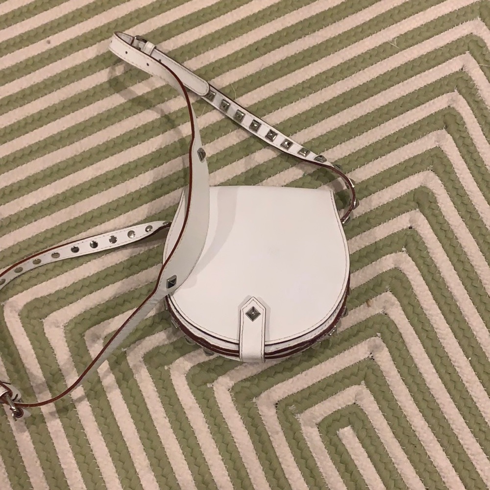 Rebecca Minkoff White Leather Studded cross body purse